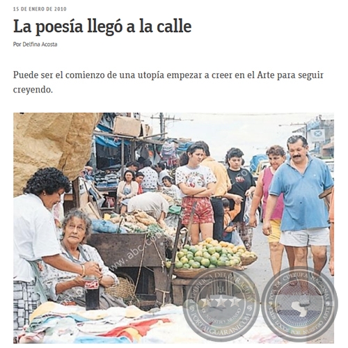 LA POESÍA LLEGÓ A LA CALLE - Por DELFINA ACOSTA - Viernes, 15 de Enero de 2010